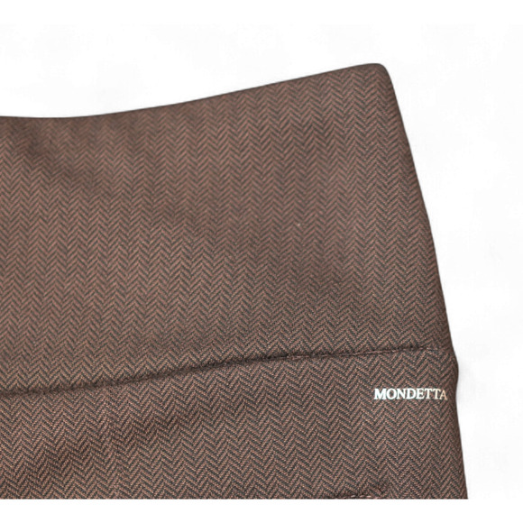 Mondetta Women’s Brown Chevron High-Rise Tailored Stretch Pants L Elastic Waist - Picture 6 of 10